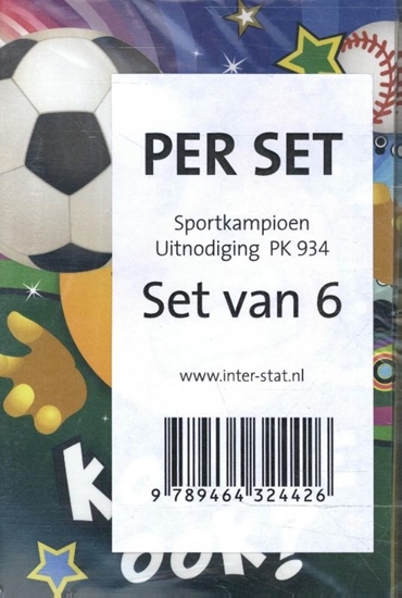 Afbeelding van Sportkampioen uitnodiging PK 934 - set van 6