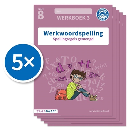Afbeeldingen van Taalbaas Werkwoordspelling werkboek 3 groep 8 (Set van 5)