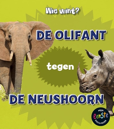 Afbeeldingen van Wie wint? De olifant tegen de neushoorn