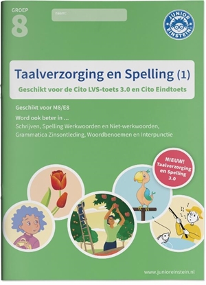 Afbeeldingen van Oefenboek Taalverzorging en Spelling geschikt voor de LVS-toets 3.0 (M8) en de Cito Eindtoets (E8