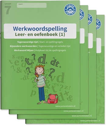 Afbeeldingen van Werkwoordspelling Groep 7 Leer en oefenboek 1 en Antwoordenboek 1, 2 en 3