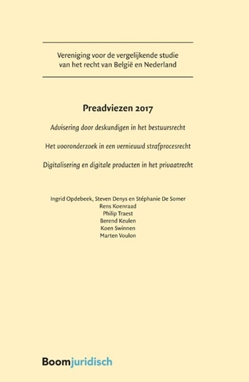 Afbeelding van Vereniging voor de vergelijkende studie van het recht in Belgie en Nederland Preadviezen 2017