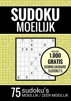 Afbeeldingen van Sudoku Moeilijk / Sudoku Zeer Moeilijk - Puzzelboek: 75 Moeilijke Sudoku Puzzels voor Volwassenen en Ouderen