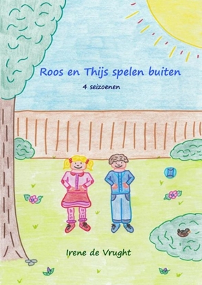 Afbeeldingen van Roos en Thijs spelen buiten