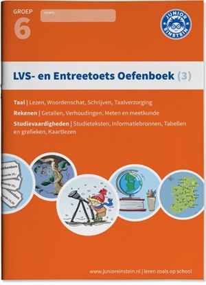 Afbeeldingen van LVS- en entreetoets oefenboek (3) Deel 3 - Gemengde opgaven - Groep 6, opgaven voor rekenen, taal en studievaardigheden