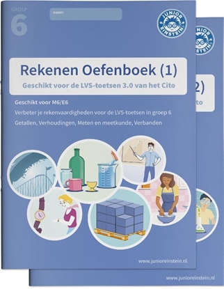 Afbeeldingen van Delen 1 en 2 Rekenen Oefenboeken Compleet deel 1 en 2 groep 6