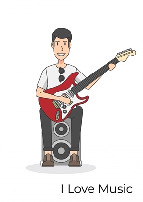 Afbeeldingen van Gitaarakkoorden- Gitaartabs Notenschrift- Bladmuziek (A4) Man Guitar- Allets Comfort