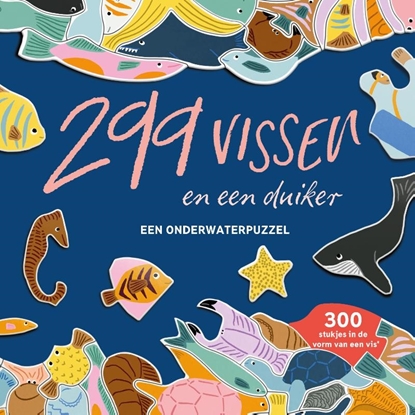 Afbeeldingen van 299 vissen en één duiker