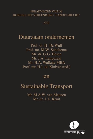 Afbeelding van Preadviezen Koninklijke Vereeniging Handelsrecht Duurzaam ondernemen en Sustainable Transport