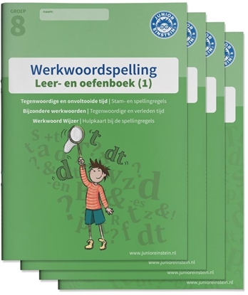 Afbeeldingen van Werkwoordspelling Groep 8 Leer- en oefenboek 1, Antwoordenboeken 1, 2 en 3