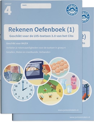 Afbeeldingen van Delen 1 en 2 Rekenen Oefenboek Set deel 1 en 2 groep 4