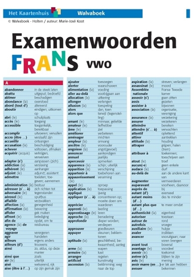 Afbeelding van Taalkaarten Walvaboek Examenwoorden Frans vwo