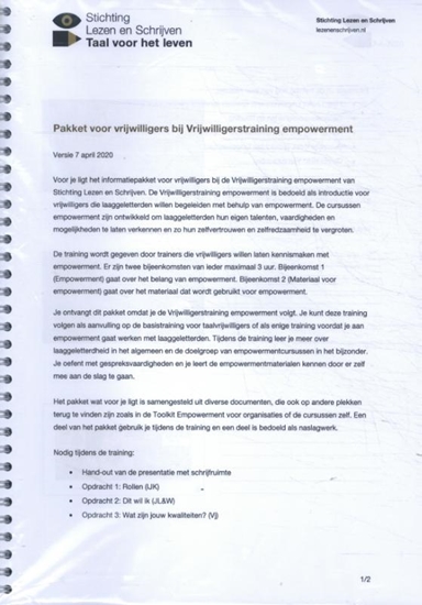 Afbeelding van Vrijwilligerstraining empowerment
