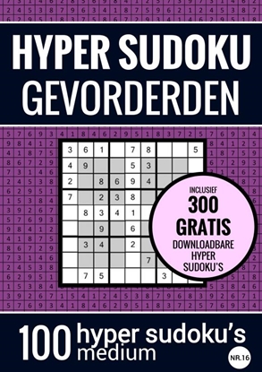 Afbeeldingen van Sudoku Medium: HYPER SUDOKU - nr. 16 - Puzzelboek met 100 Medium Puzzels voor Volwassenen en Ouderen