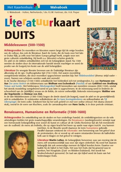 Afbeelding van Taalkaarten Walvaboek Literatuurkaart Duits
