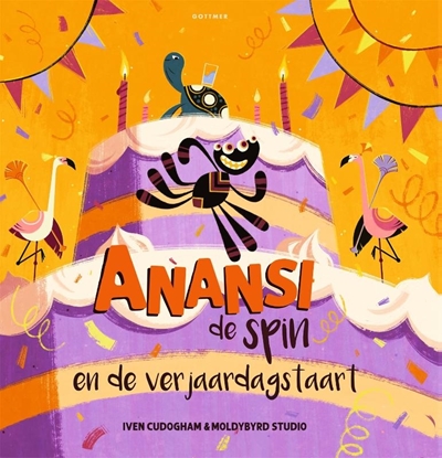 Afbeeldingen van Anansi de spin Anansi de spin en de verjaardagstaart