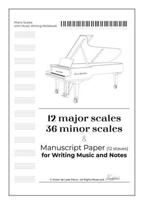 Afbeeldingen van Notebook designed by Vivien de Laak Piano Scales with Music Writing Notebook