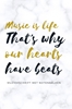 Afbeelding van Music is life that's why our hearts have beats - muziekschrift met notenbalken