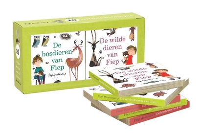 Afbeeldingen van De bosdieren van Fiep & De wilde dieren van Fiep uitdeelboekjes