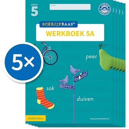 Afbeeldingen van Schrijfbaas Schrijfbaas Blokletters Werkboek 5A (Set van 5)