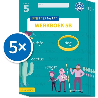 Afbeeldingen van Schrijfbaas Schrijfbaas Blokletters Werkboek 5B (Set van 5)