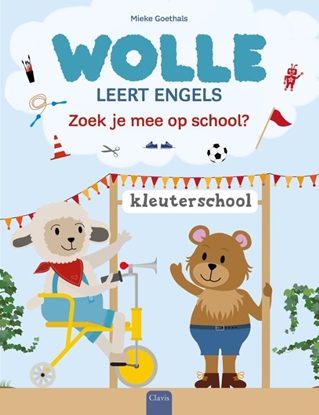 Afbeeldingen van Wolle leert Engels Zoek je mee op school?
