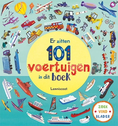 Afbeeldingen van Er zitten 101 voertuigen in dit boek