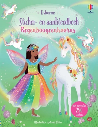 Afbeeldingen van Sticker- en aankleedboek Regenboogeenhoorns