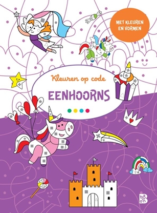 Afbeeldingen van Kleur en ontdek Kleuren op code: Eenhoorns 3+