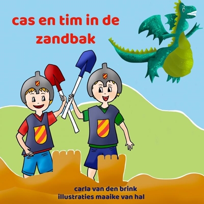 Afbeeldingen van cas en tim in de zandbak