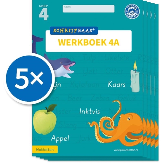 Afbeelding van Schrijfbaas Schrijfbaas Blokletters Werkboek 4A (Set van 5)