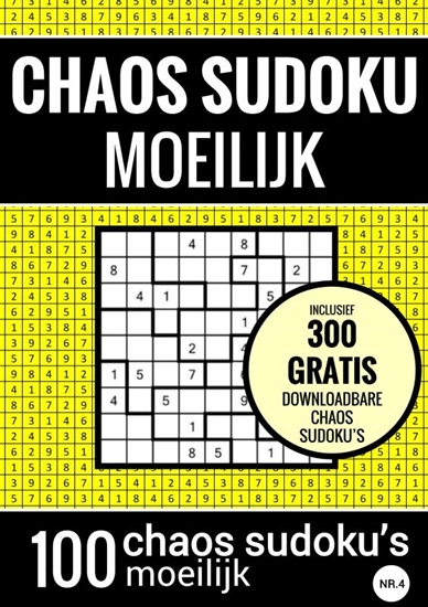 Afbeelding van Sudoku Moeilijk: CHAOS SUDOKU - nr. 4 - Puzzelboek met 100 Moeilijke Puzzels voor Volwassenen en Ouderen