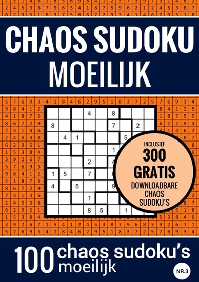 Afbeelding van Sudoku Moeilijk: CHAOS SUDOKU - nr. 3 - Puzzelboek met 100 Moeilijke Puzzels voor Volwassenen en Ouderen
