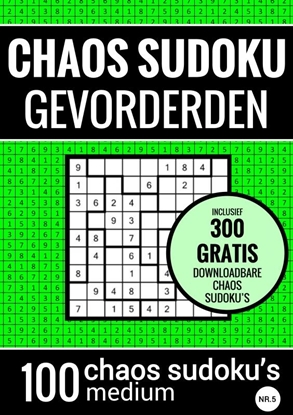 Afbeeldingen van Sudoku Medium: CHAOS SUDOKU - nr. 5 - Puzzelboek met 100 Medium Puzzels voor Volwassenen en Ouderen