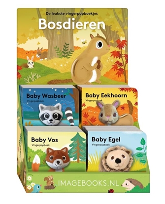 Afbeeldingen van Display vingerpopboekjes Bosdieren 4Tx4E