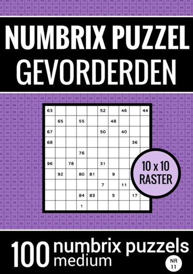 Afbeelding van Puzzelboek met 100 Numbrix Puzzels voor Gevorderden - NR.11 - Numbrix Puzzel Medium