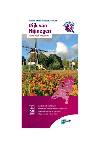 Afbeelding van ANWB Wandelregiokaart Wandelregiokaart Rijk van Nijmegen 1:33.333