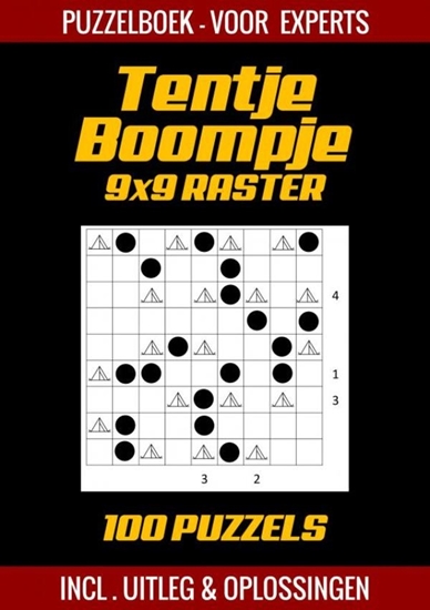 Afbeelding van Tentje Boompje - Puzzelboek voor Experts - 100 Puzzels Incl. Uitleg en Oplossingen - 9x9 Raster