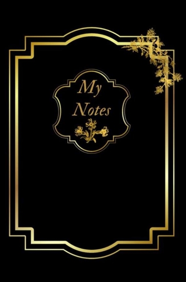 Afbeelding van Notitieboek - Cadeau voor man - Cadeau voor vrouw - hardcover - Notitieboekje - Schrijfblok - Notebook - Goude - Zwart - my notes 6