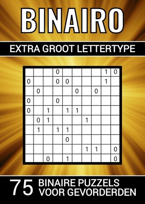 Afbeeldingen van Binairo Extra Groot Lettertype - 75 Binaire Puzzels voor Gevorderden