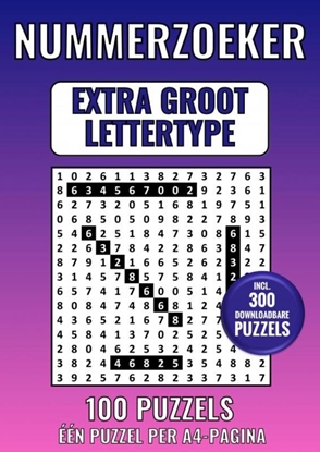 Afbeeldingen van Nummerzoeker Extra Groot Lettertype - 100 Puzzels - Eén Puzzel per A4-Pagina