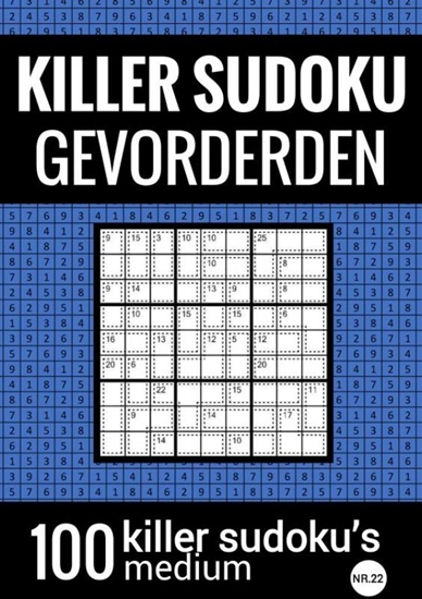 Afbeelding van KILLER SUDOKU - Medium - NR.22 - Puzzelboek met 100 Puzzels voor Gevorderden