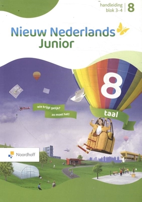 Afbeeldingen van Nieuw Nederlands Junior groep 8 blok 3-4 taal handleiding