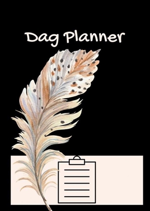 Afbeeldingen van Dagplanner - Werkplanner - A4 - Boho - Veer - Zwart - Ongedateerd.
