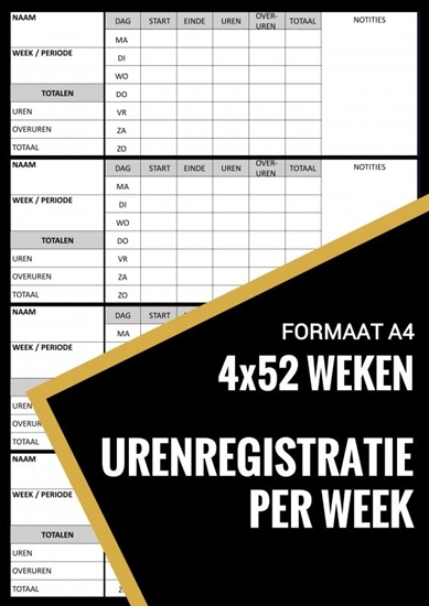 Afbeelding van Urenregistratie / Urenstaat Boekje Wekelijks - voor Personeel, Werknemers, Medewerkers, ZZP, Freelancers (A4)
