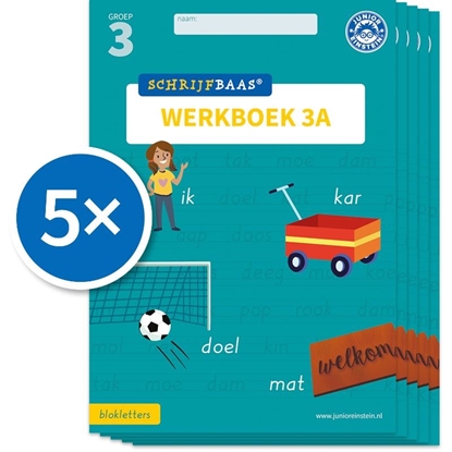 Afbeeldingen van Schrijfbaas Schrijfbaas Blokletters Werkboek 3A (Set van 5)