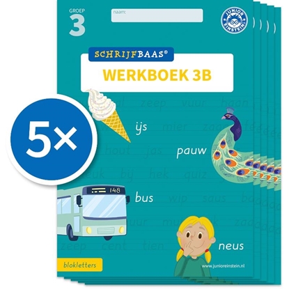 Afbeeldingen van Schrijfbaas Schrijfbaas Blokletters Werkboek 3B (Set van 5)