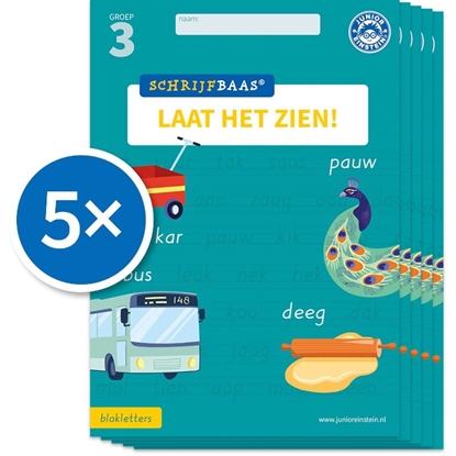 Afbeeldingen van Schrijfbaas Schrijfbaas Blokletters Laat het zien-boek Groep 3 (Set van 5)