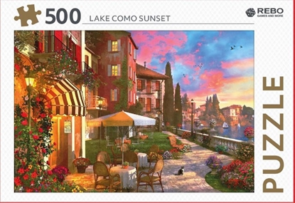 Afbeeldingen van Rebo legpuzzel 500 stukjes - Lake Como sunset