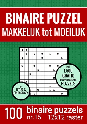 Afbeeldingen van Kerst Cadeau - Binaire Puzzel - Makkelijk tot Moeilijk - Puzzelboek met 100 Binairo's - NR.15